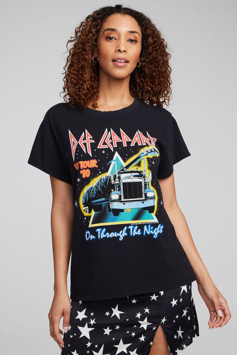 Chaser - Def Leppard On Through The Night Tee in Shadow