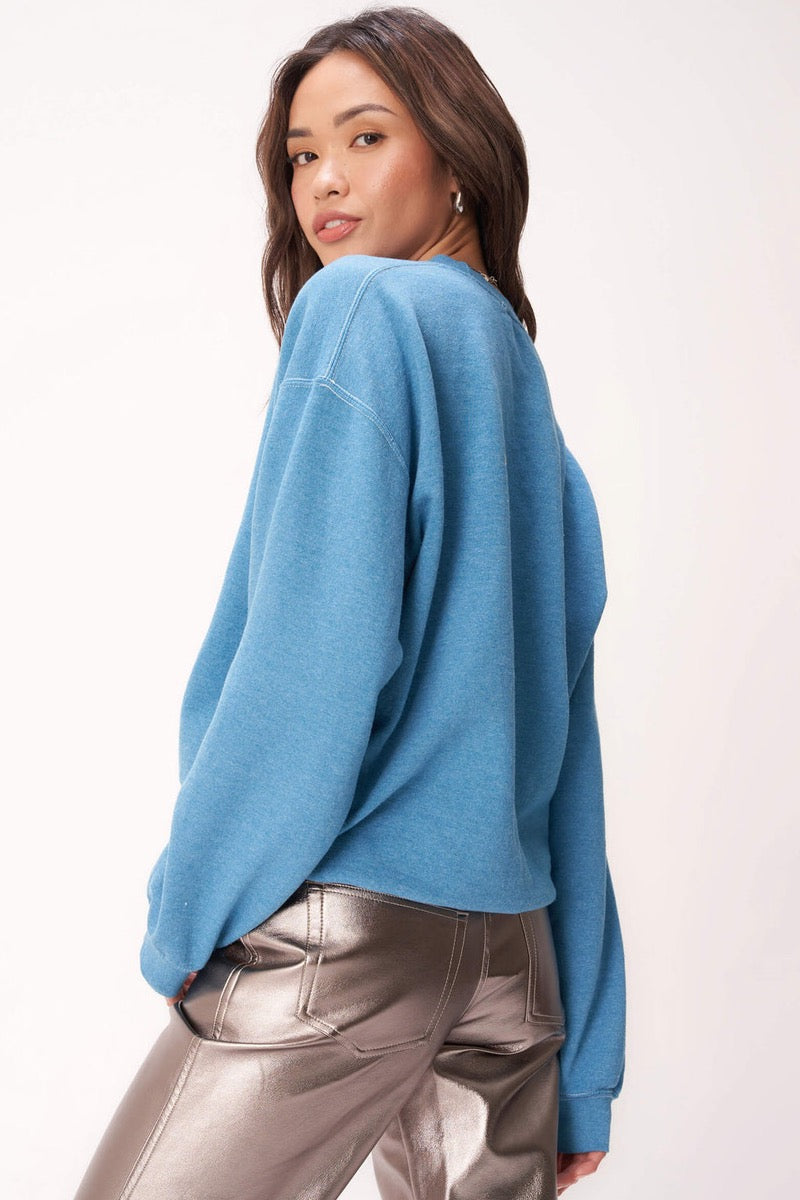 Project Social T - Smiley Yin Yang Pullover in Adriatic Blue