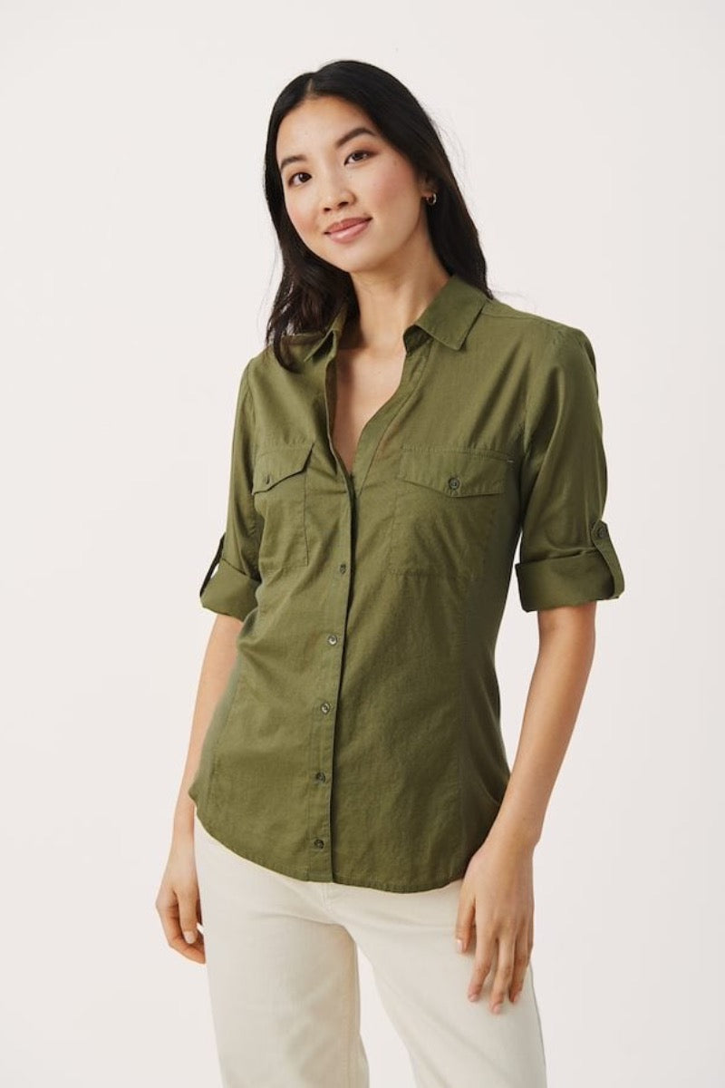 Part Two - Cortnia Top in Army Green