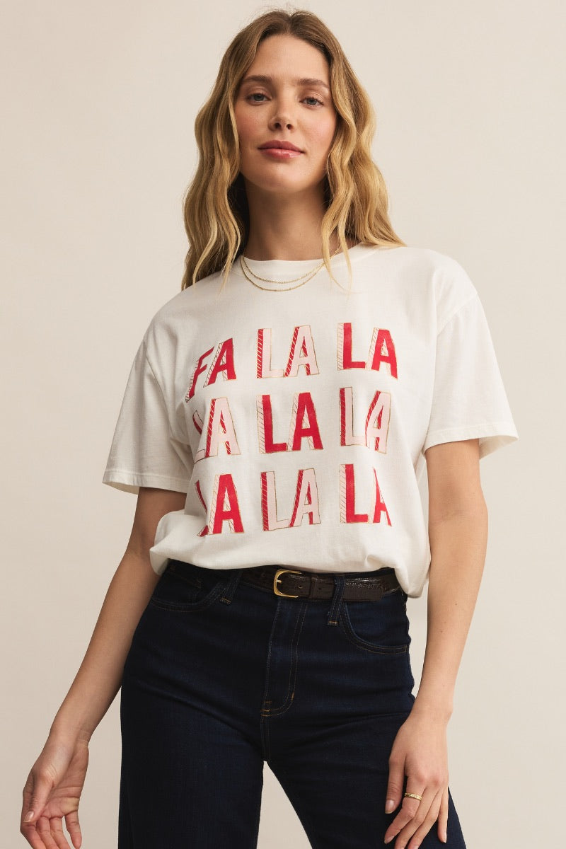 Z Supply - Falalala Boyfriend Tee in Sea Salt