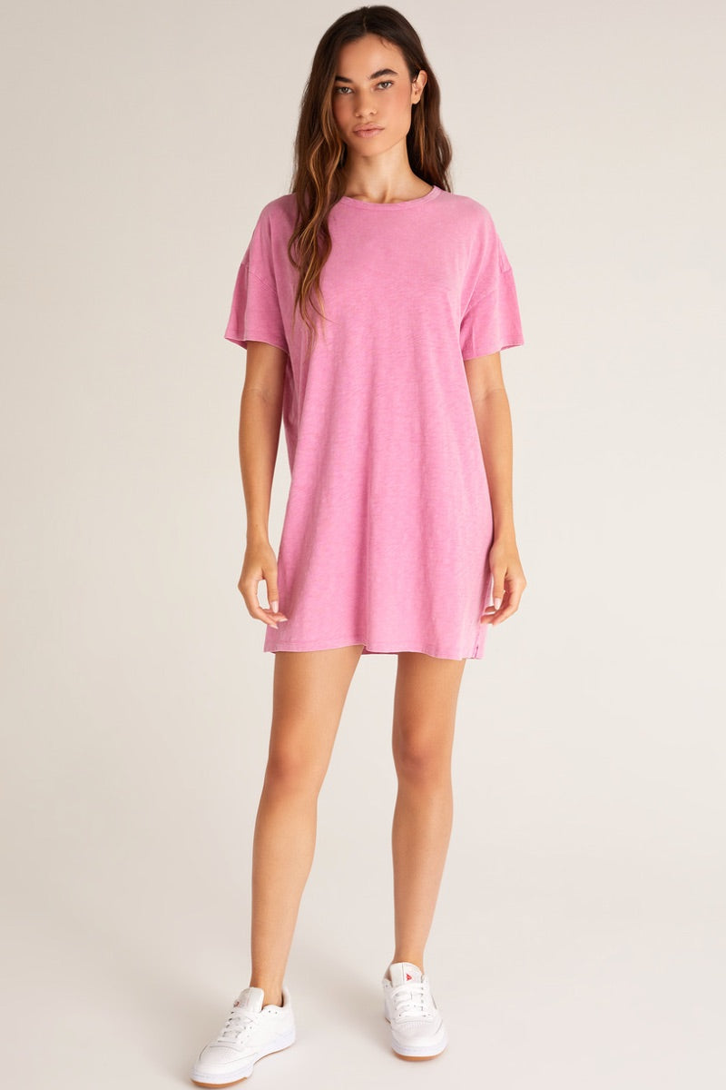Z Supply - Relaxed T Shirt Dress in Orchid Pink