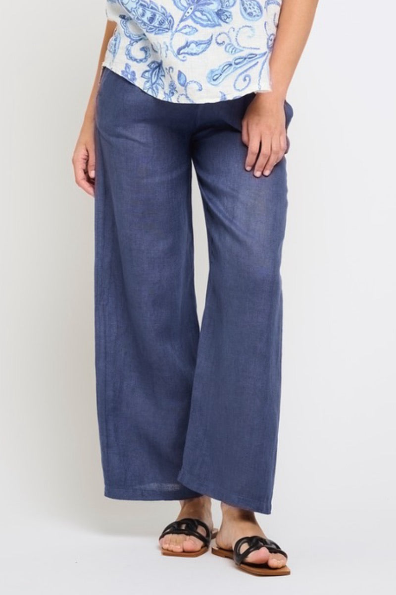 Pistache - Linen Pant in Deep Sea Blue