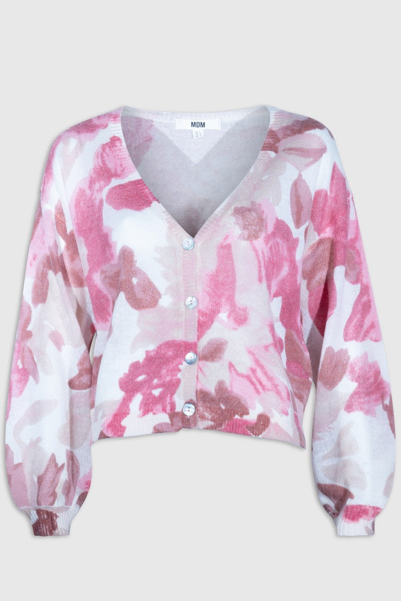 MDM -Floral Cardigan in Rose