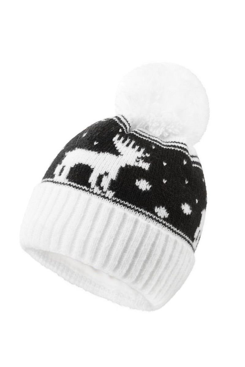 WoolK - Artic Pom Pom Hăt in White/Black