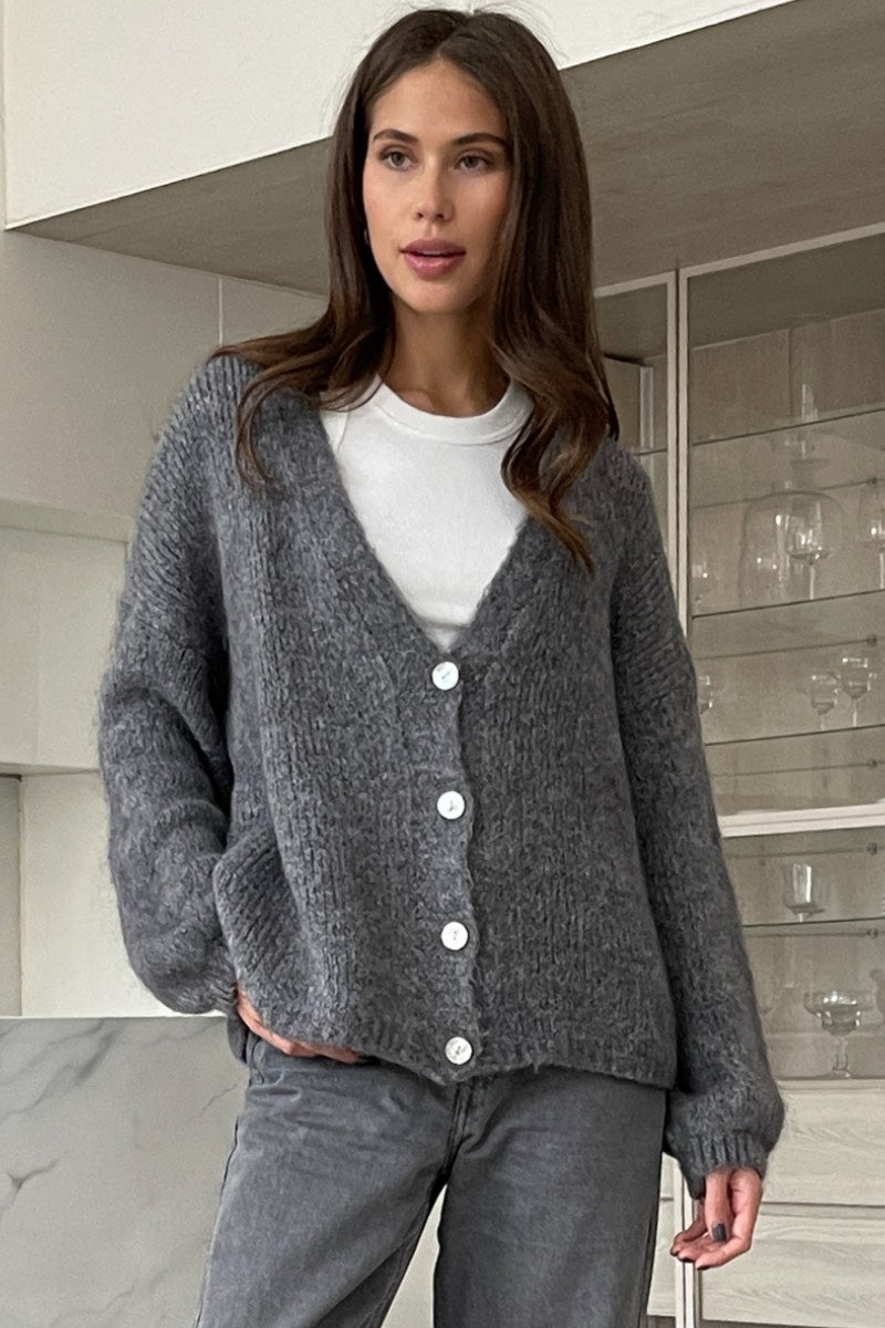 Charli - Cardigan Ruby en gris