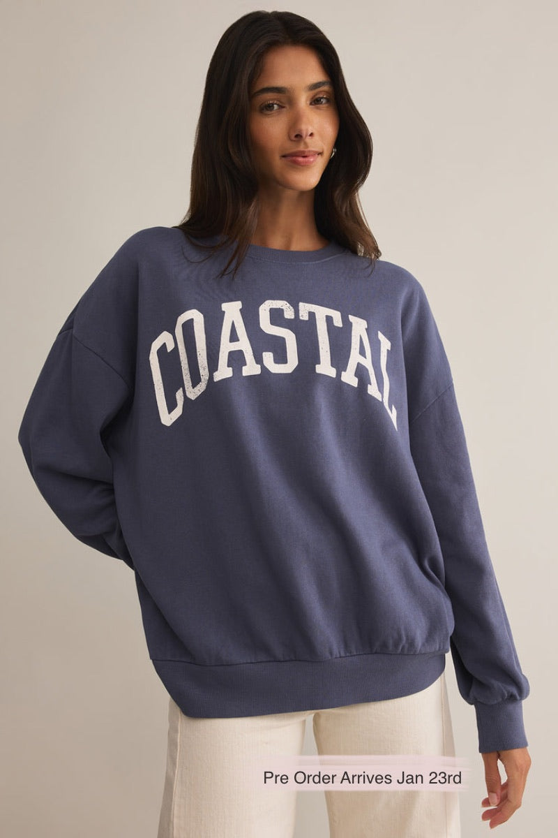 Z Supply - Coastal Sunday Sweatshirt in Worn Blue