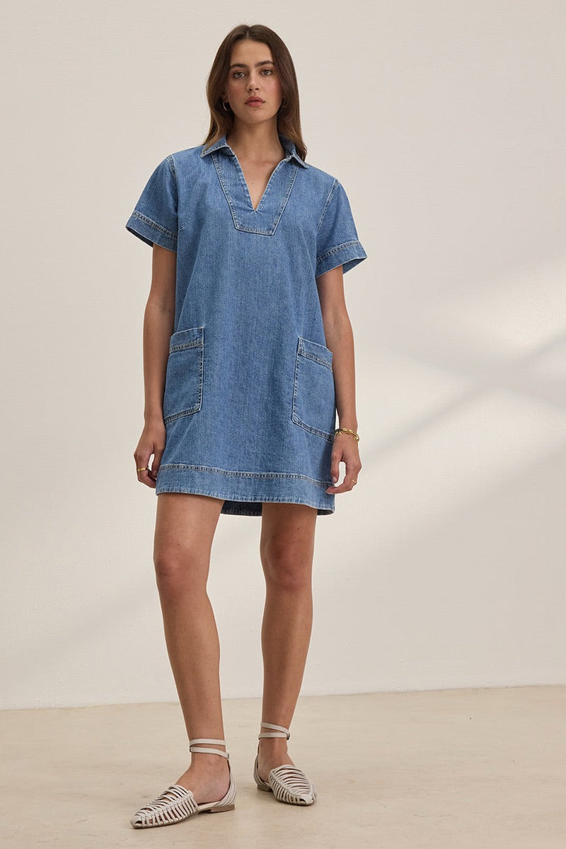 Heidi Ho2 - Velvet Originals - Delana Denim Dress in Indigo