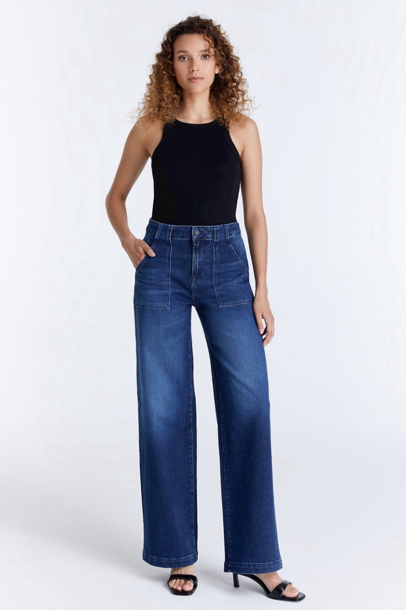 COJ - Jean taille haute en denim Lulu bleu foncé