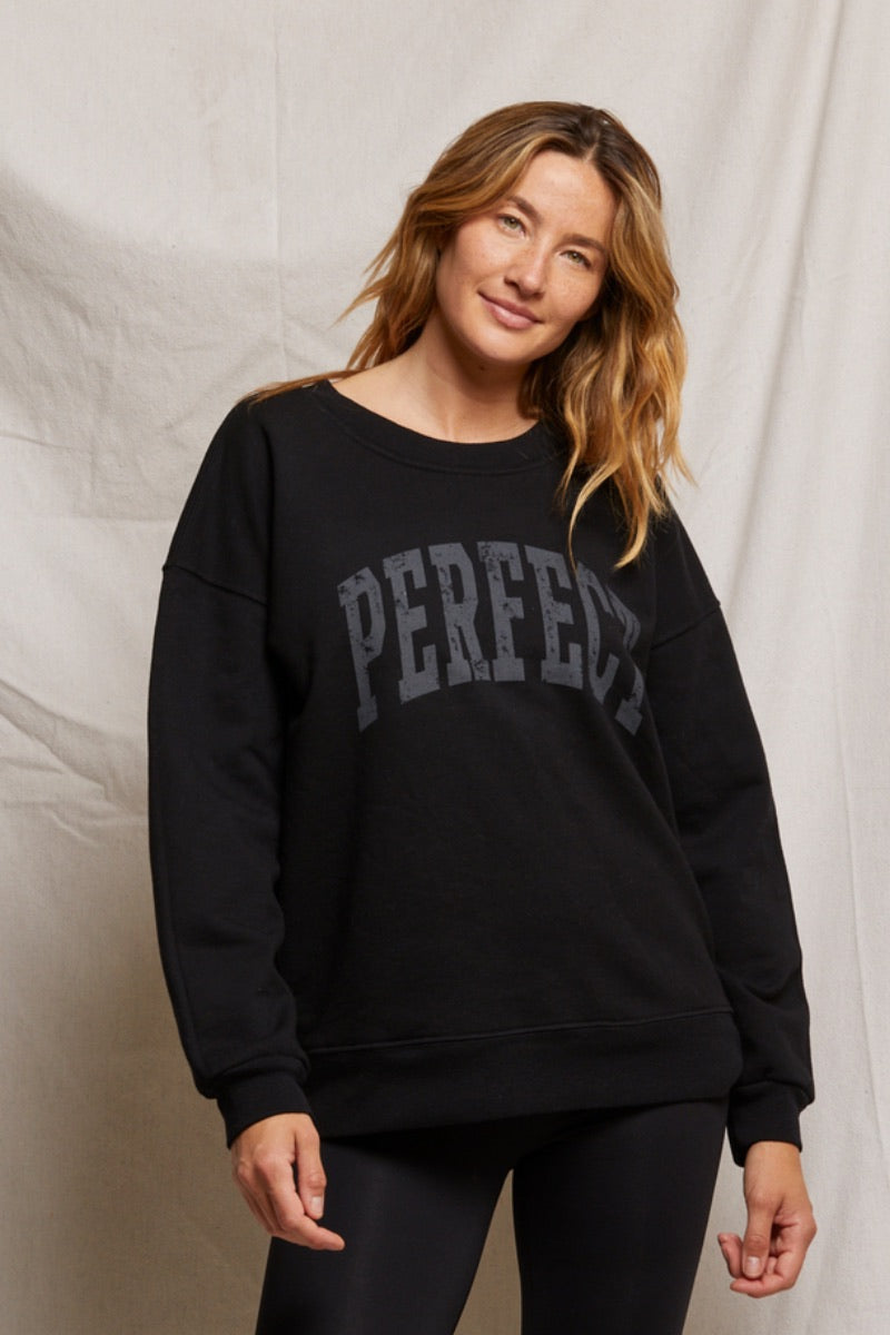 Perfect White Tee - French Terry Perfect Sweatshirt in True Black