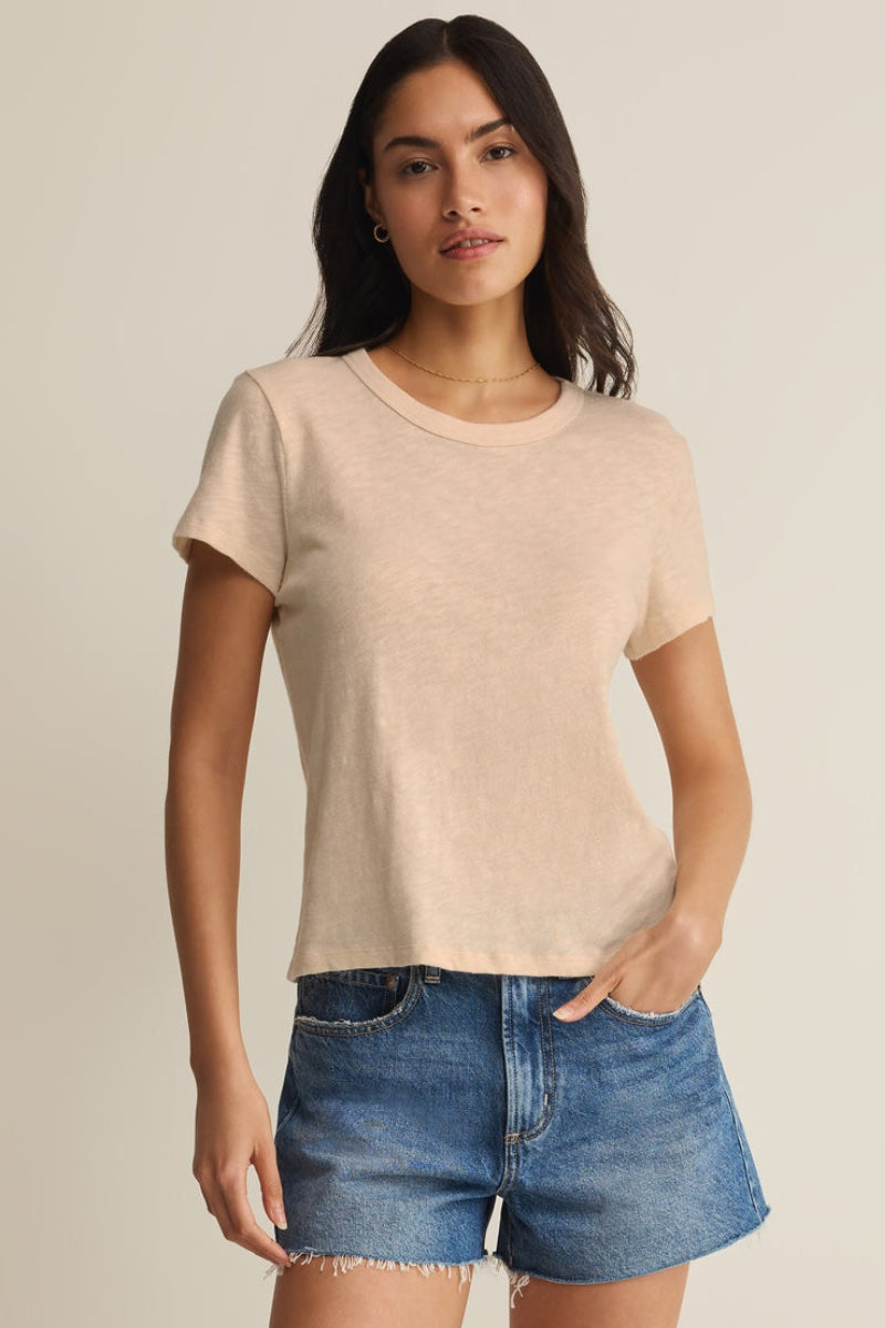 Z Supply - Junie Slub Tee Shirt in Island Coconut