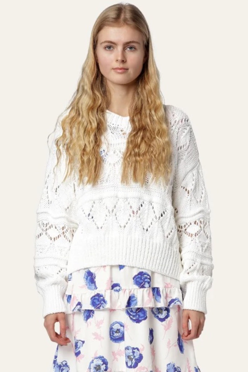 Cassie Cotton Pullover in White