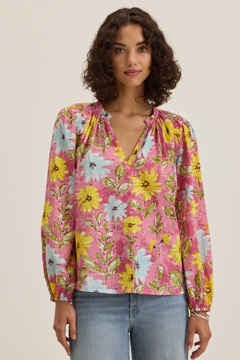 Velvet Originals - Marysia DS Garden Print Top in Posy