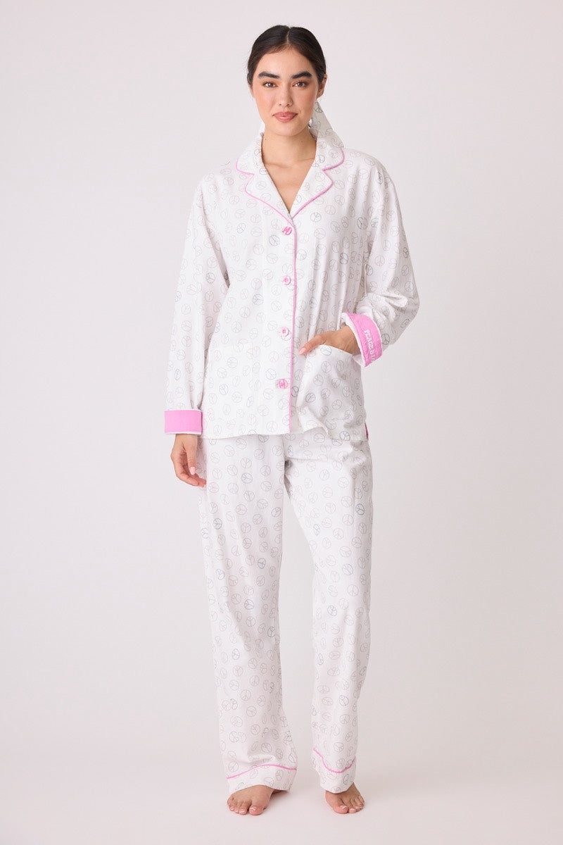 PJ Salvage -  Flannel PJ Set in Ivory