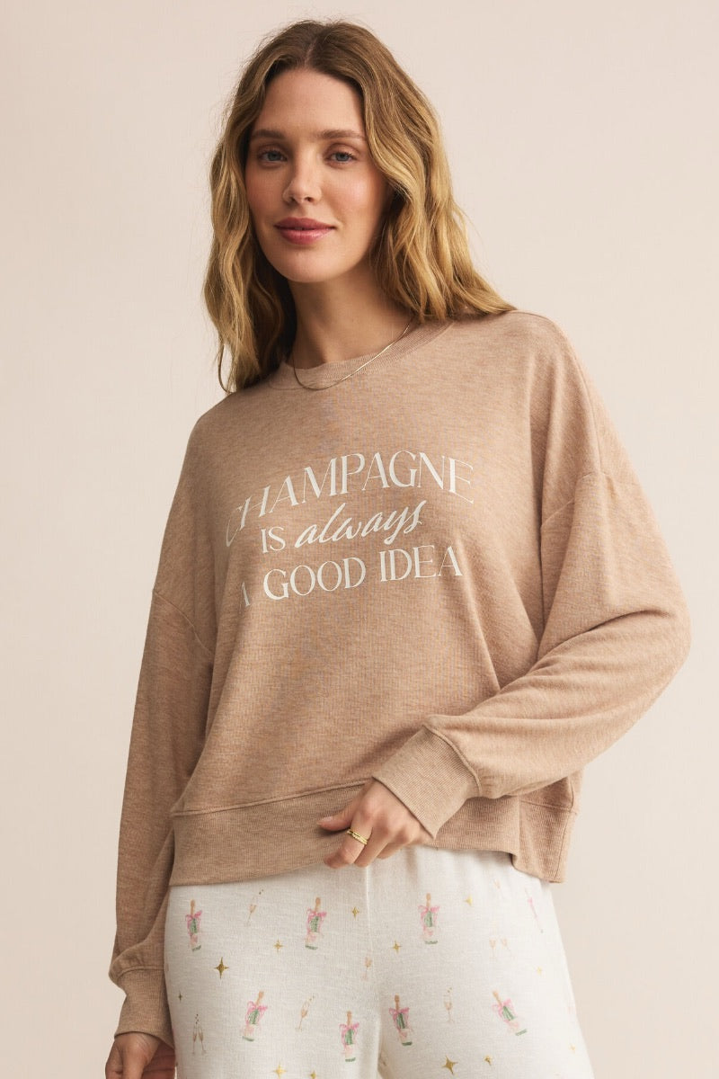 Z Supply - Champagne L/S Top in Iced Coffee