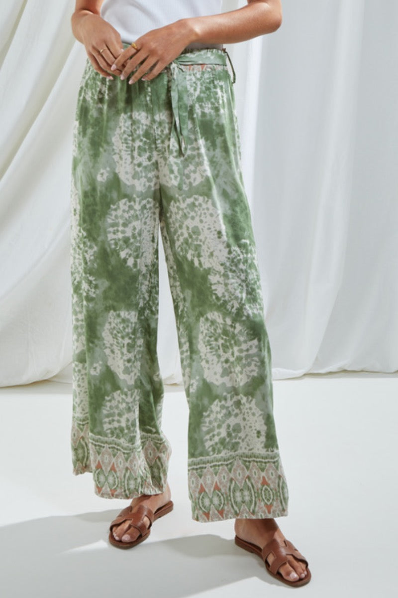 Charli - Cleo Pants in Green Print