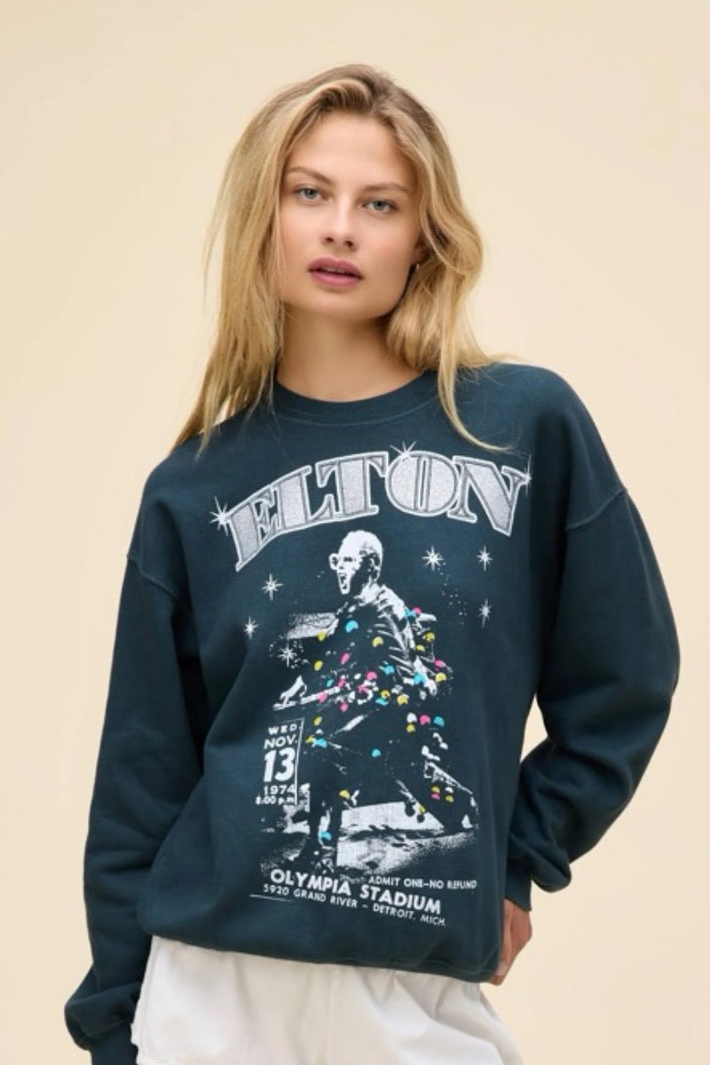 Daydreamer - Elton John Olympia Stadium BF Sweatshirt in Vintage Black