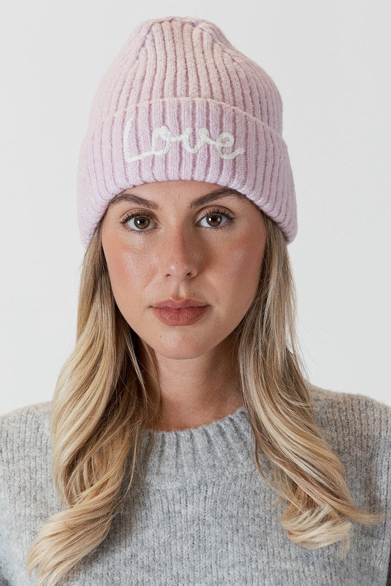 Lyla & Luxe - Love Beanie in Light Pink