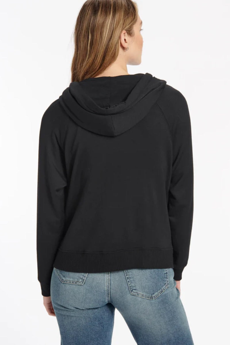 Splendid - Supersoft Zip Up Hoodie in Black