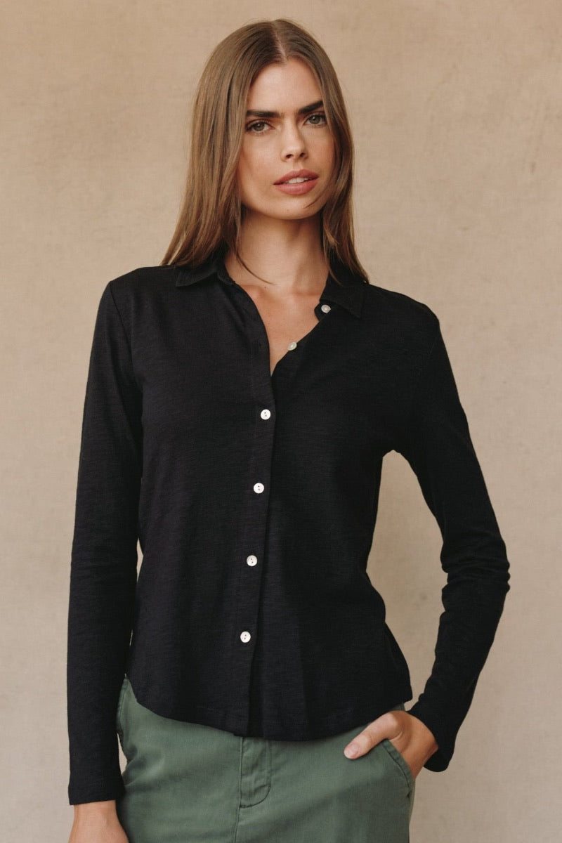 Bella Dahl - Chemise boutonnée en tricot noir