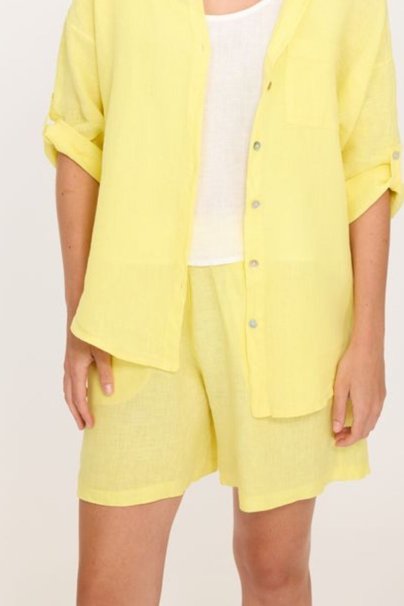 Pistache - Linen Shorts in Sunshine Yellow