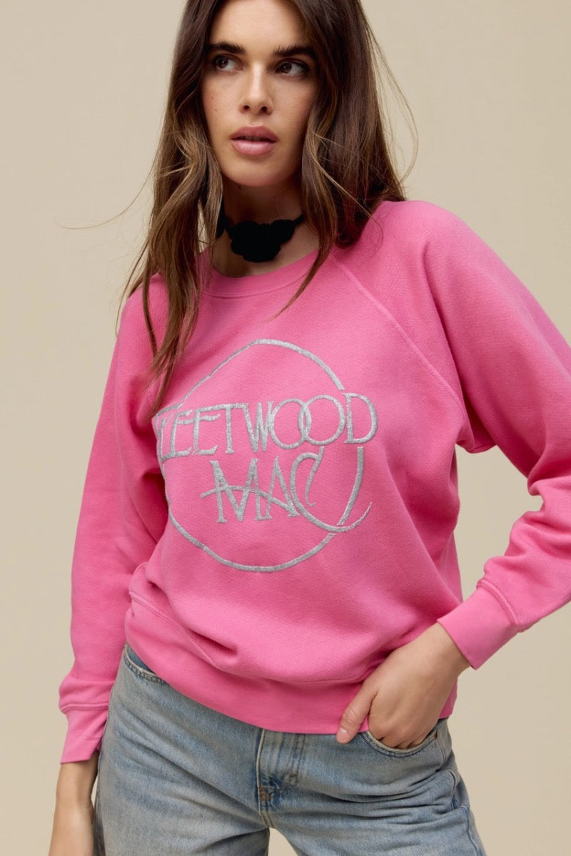 Daydreamer - Fleetwood Mac Circle Logo Pullover in Pink Rogue