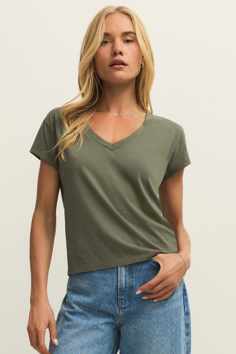 Z Supply - Modern Slub V-Neck Tee in Tea Leaf