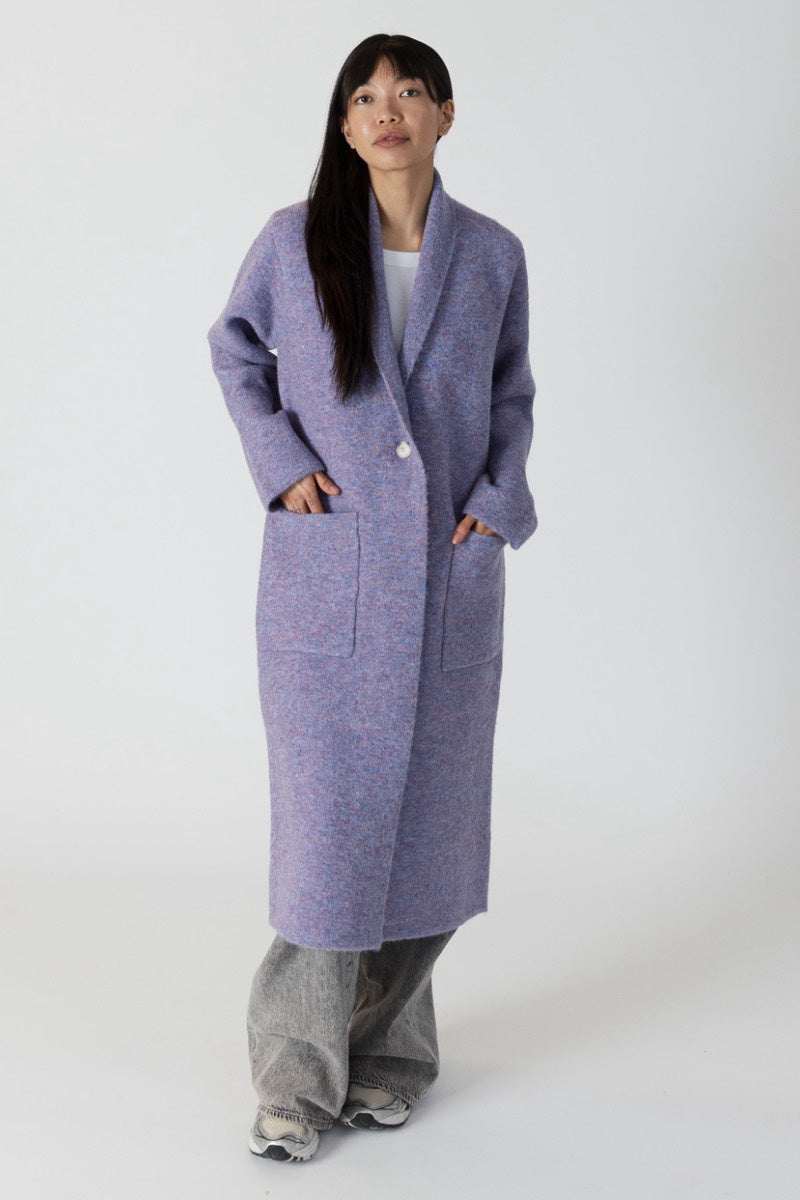 Lyla & Luxe - Judith Eco Shawl Coat in Purple Marl