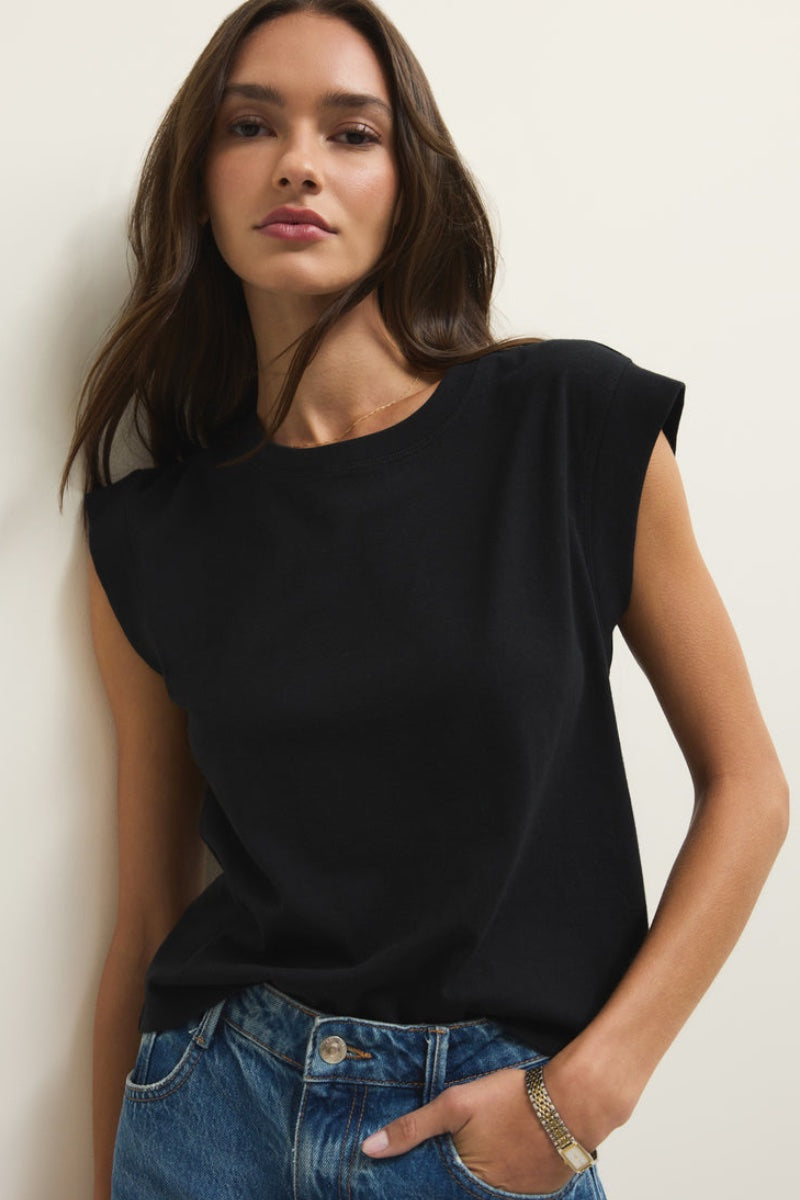 Z Supply - Camino Jersey Top in True Black @ Heidi-Ho2