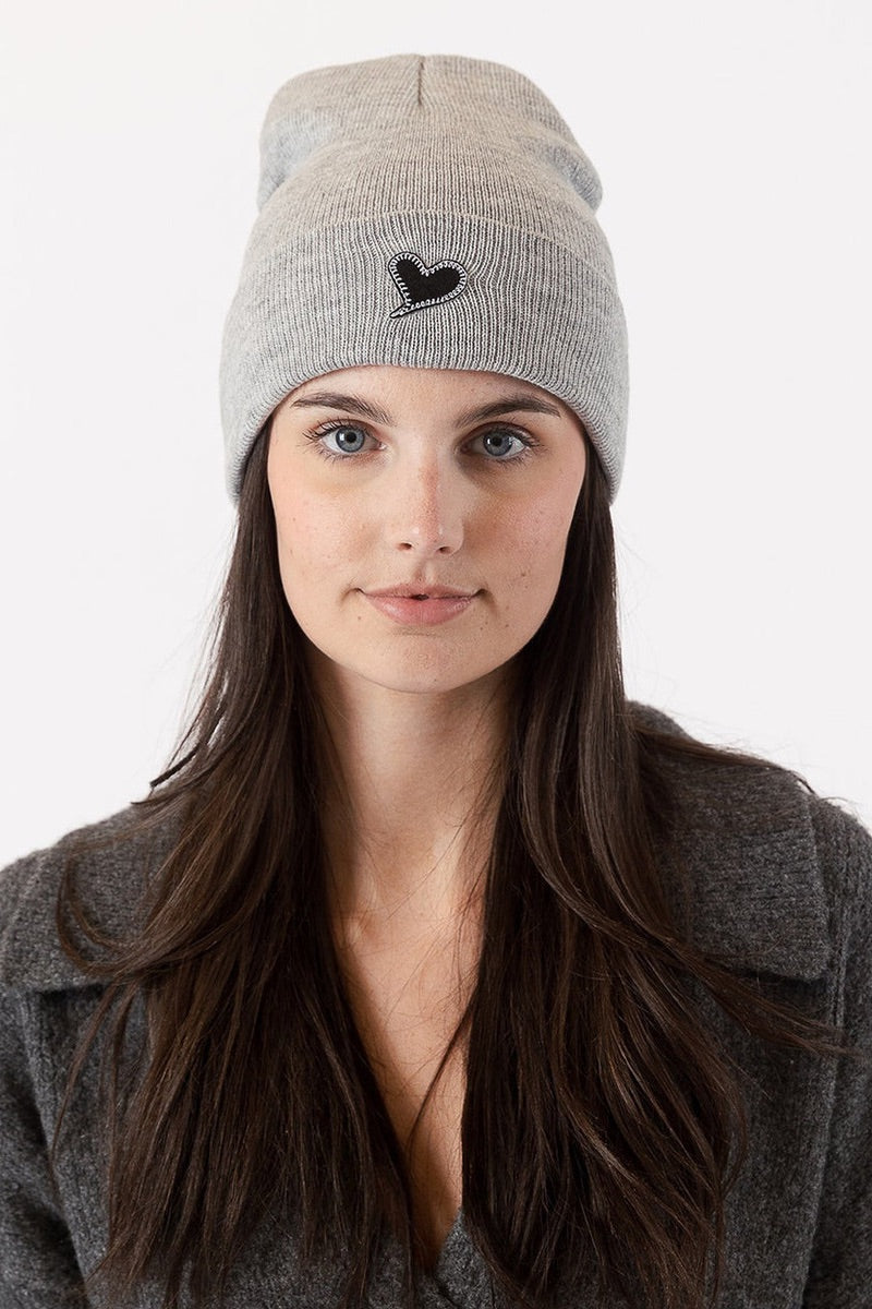 Lyla & Luxe - Heart Hat in Light Grey