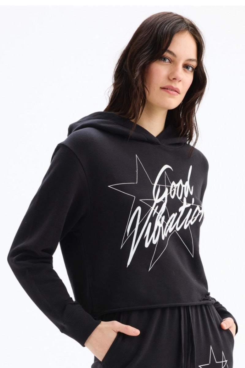 CHRLDR -  Good Vibrations CutOut Pullover Hoodie in Black