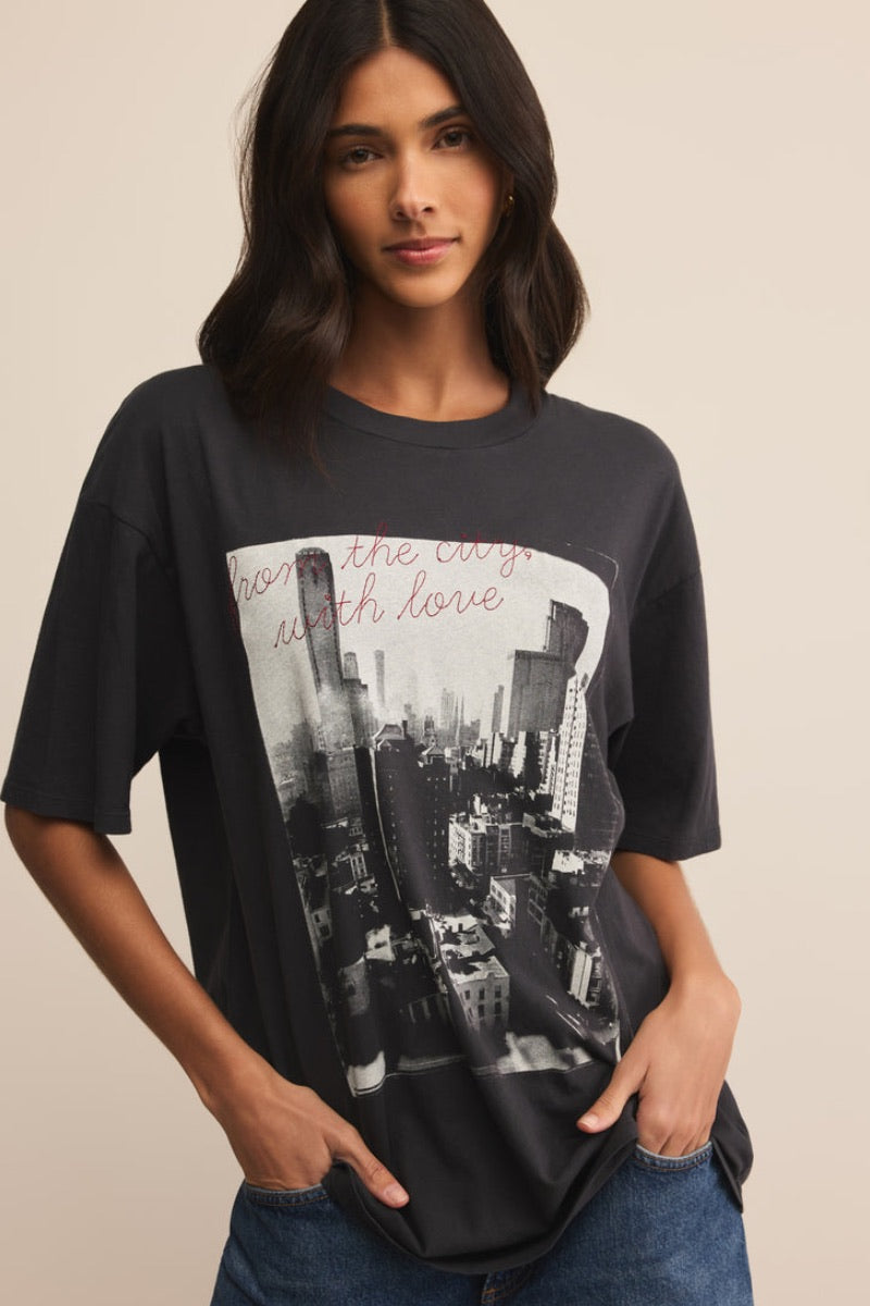 Z Supply - Big Apple City Tee in Black Sand