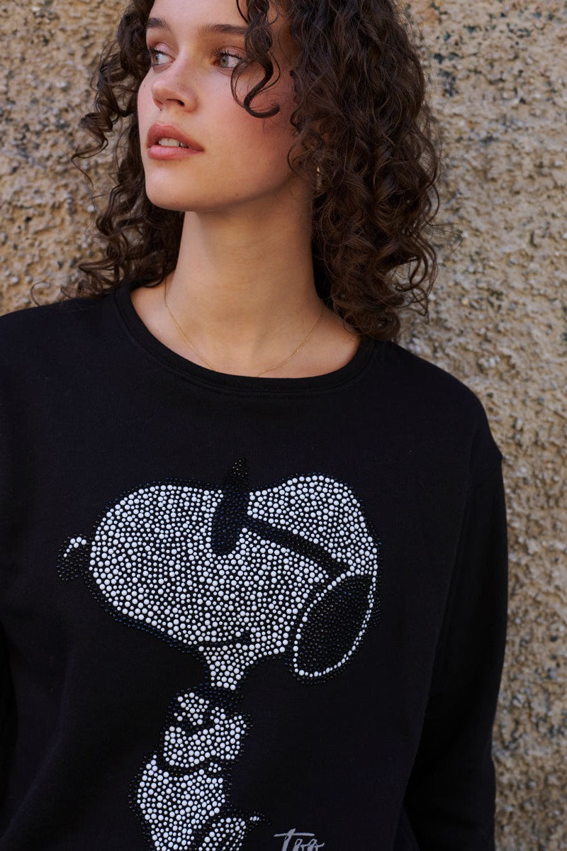 Princess -  Snoopy Too Cool Sweatshirt in Nero