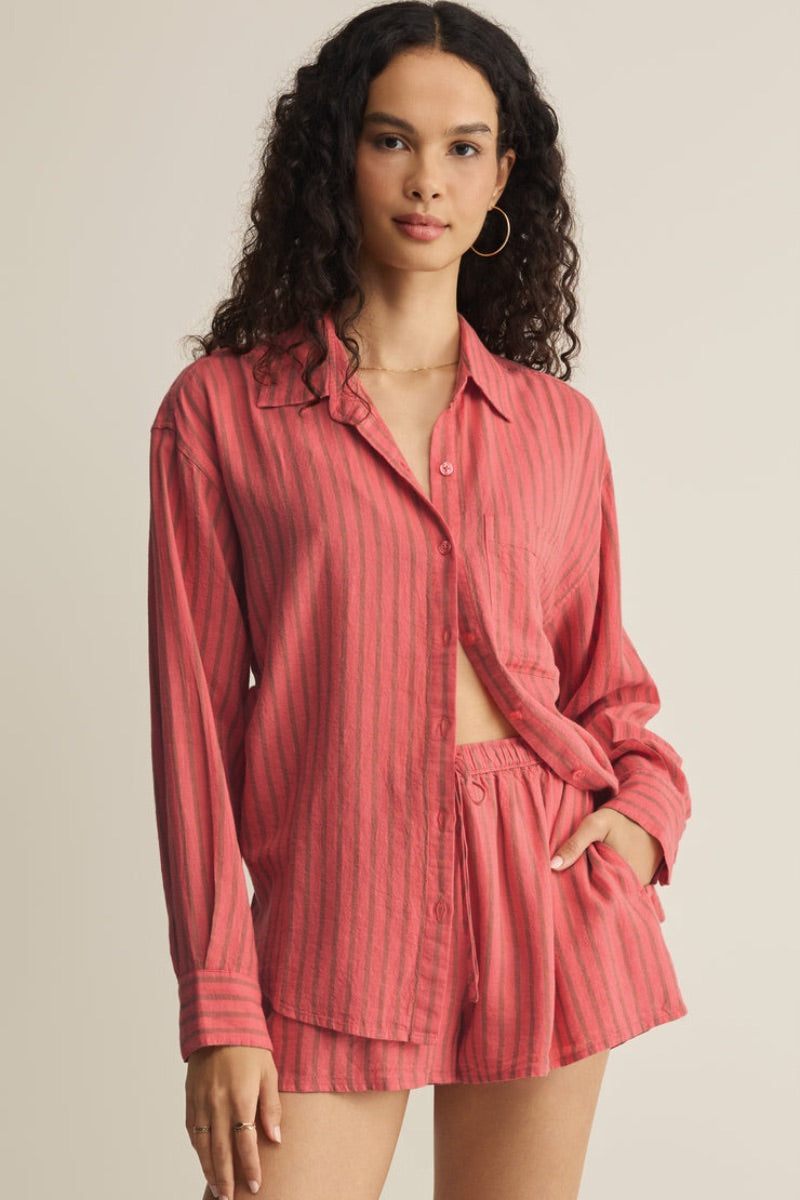 Z Supply - The Perfect Striped Button Down in Gelato