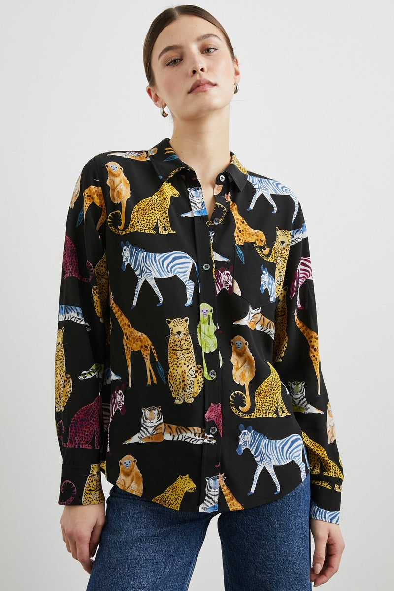 Rails - Kate Shirt in Illustrated Animals