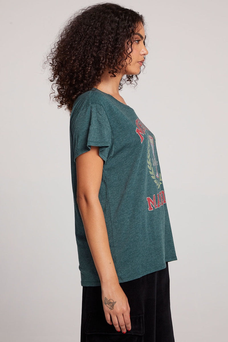 Chaser - Merrier With Martini Tee in Pine Green