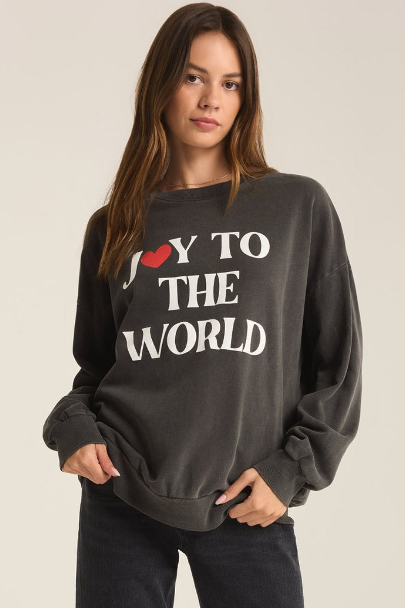 Z Supply - Joy Sunday Sweatshirt in Black Sand