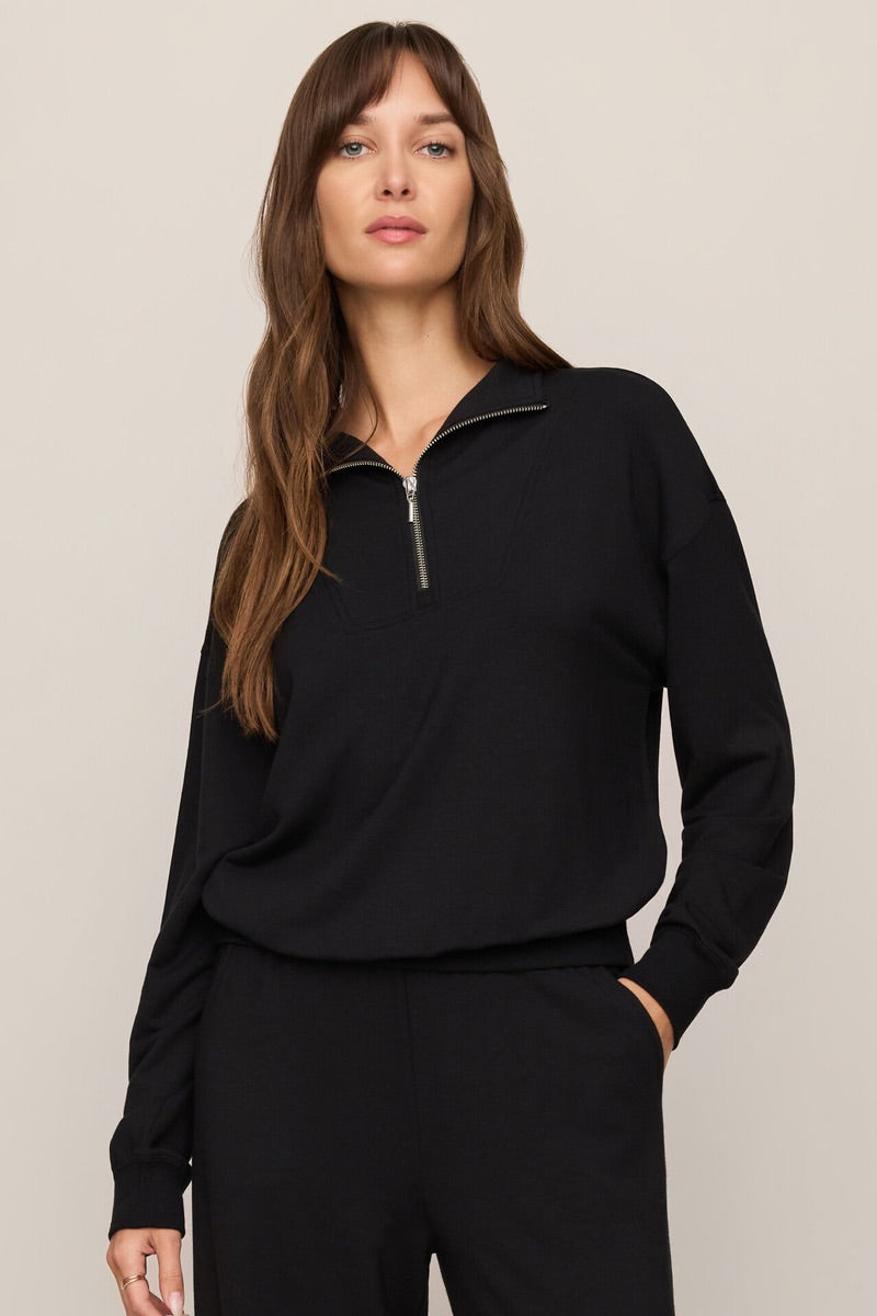 Z Supply - Sweatshirt en modal Gate Check noir