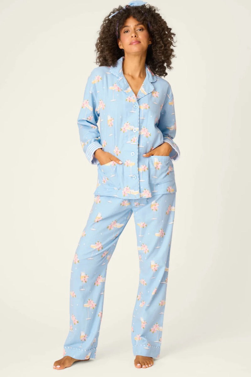 PJ Salvage -  Fizz The Season PJ Set in Light Sky