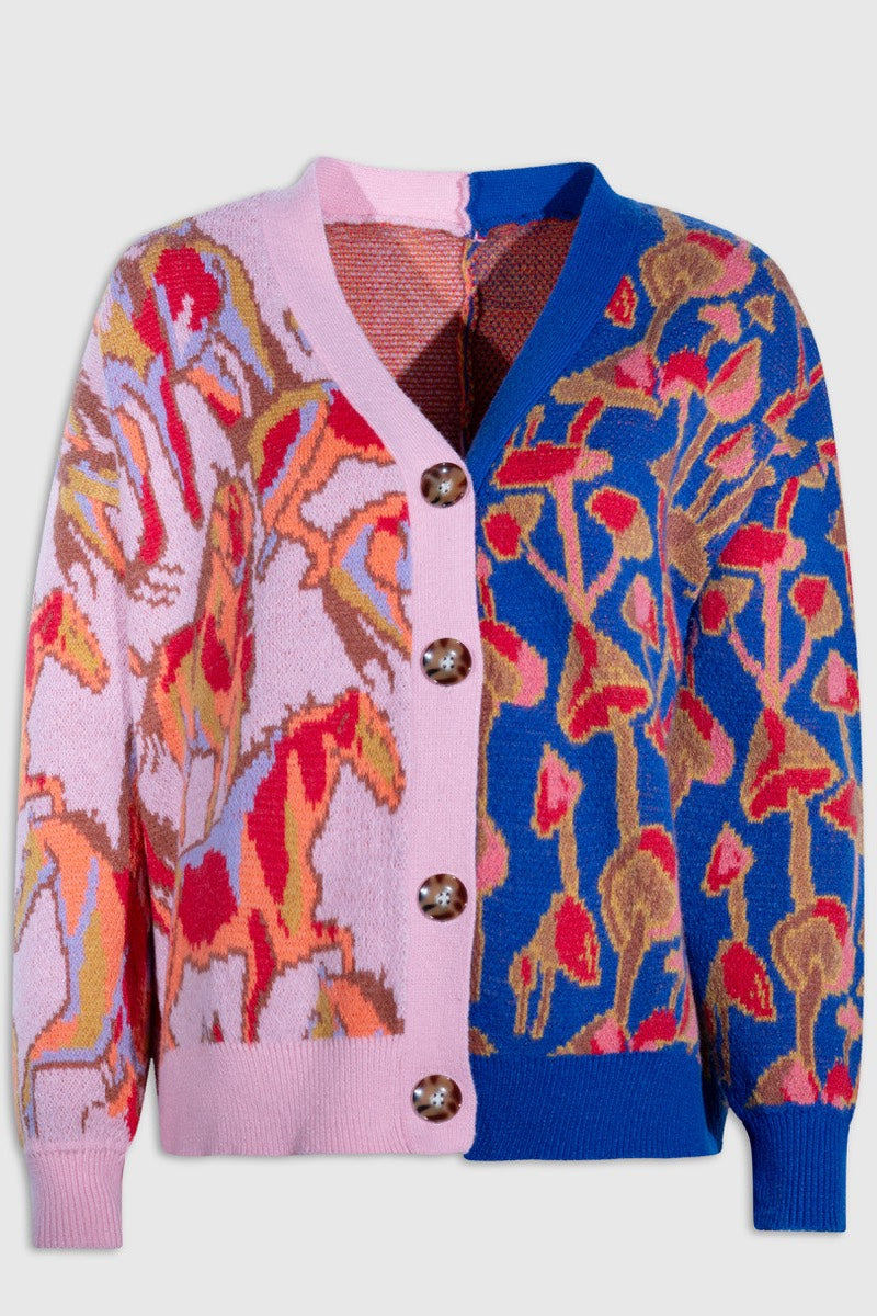 MDM - Horse Print Cardigan in Multi