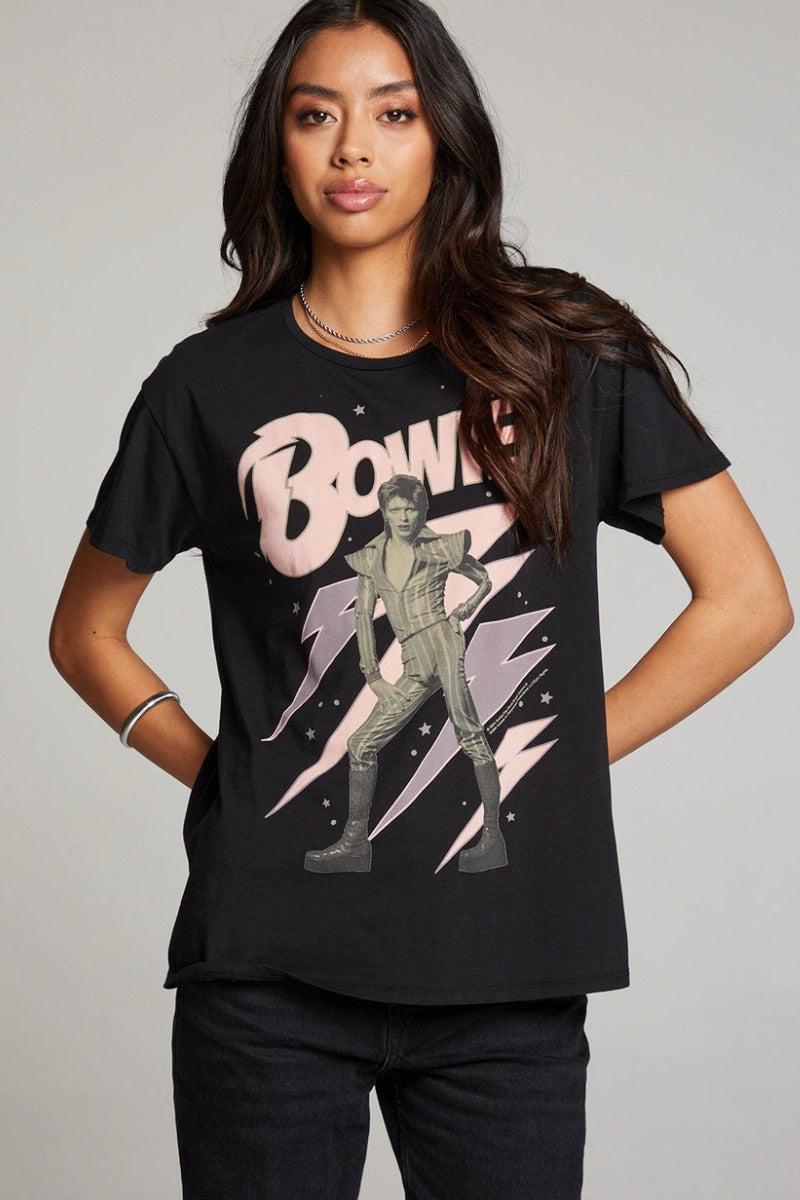 Chaser - T-shirt David Bowie Bolt en noir véritable