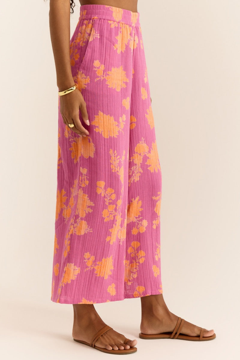 Z Supply - Monte Sunshine Floral Pants in Raspberry Sorbet