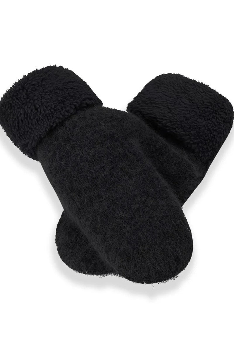 Lyla & Luxe - Sherpa Lining Mittens in Black