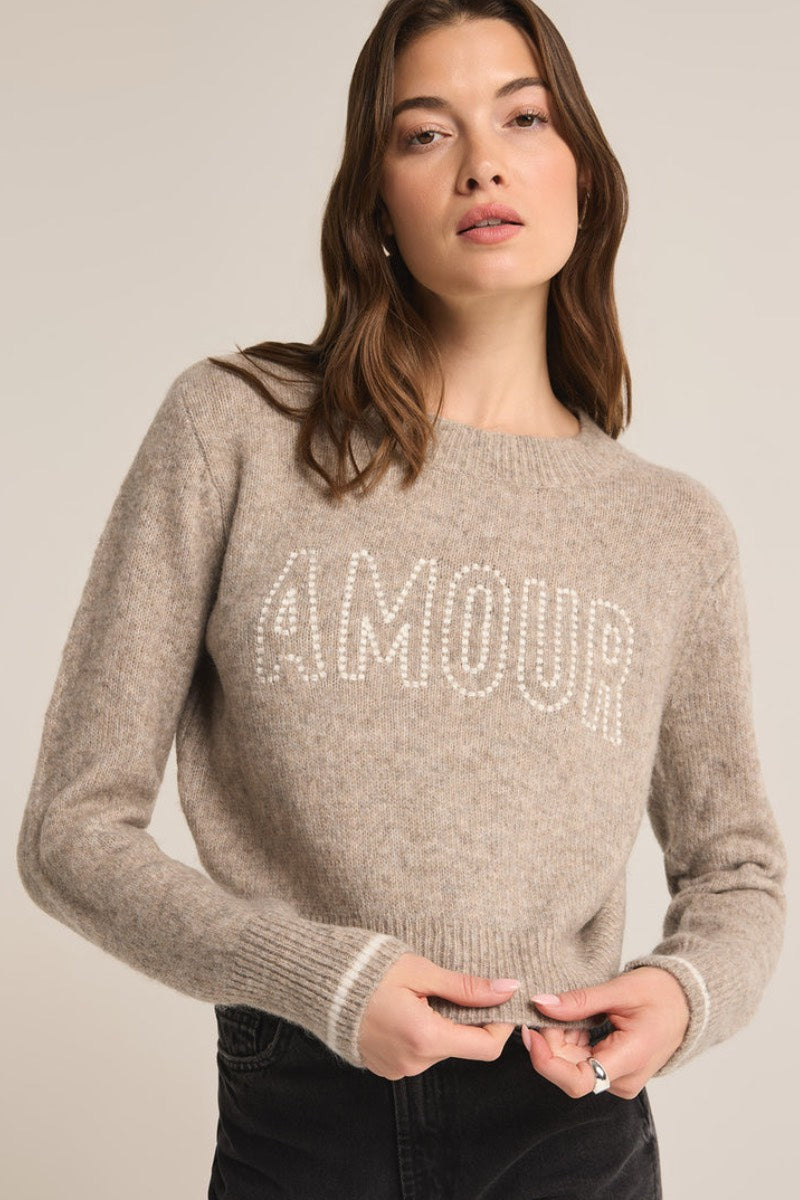 Z Supply - Amour Milan Sweater in Heather Taupe