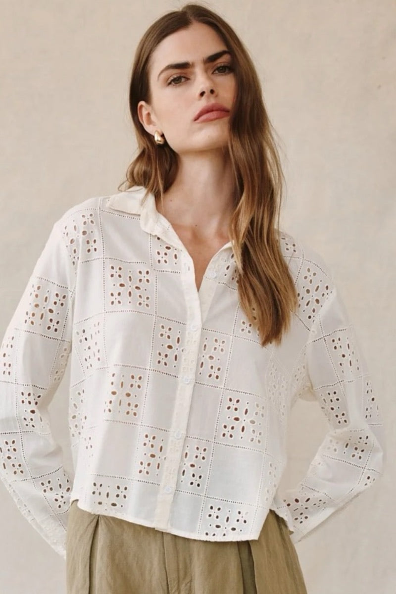 Bella Dahl - Chemise boutonnée contrastée en ivoire doux