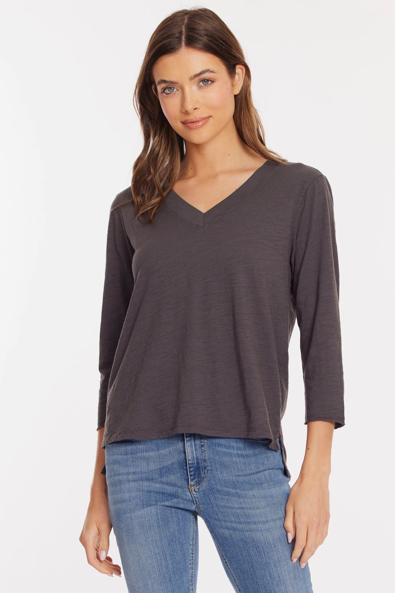 Mododoc - 3/4 Sleeve Tee in Washed Ebony