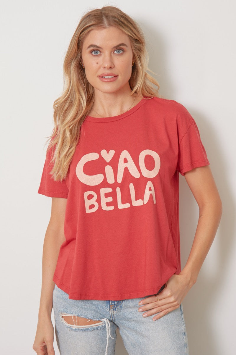 Goodhyouman - T-shirt Isla Ciao Bella en Salsa