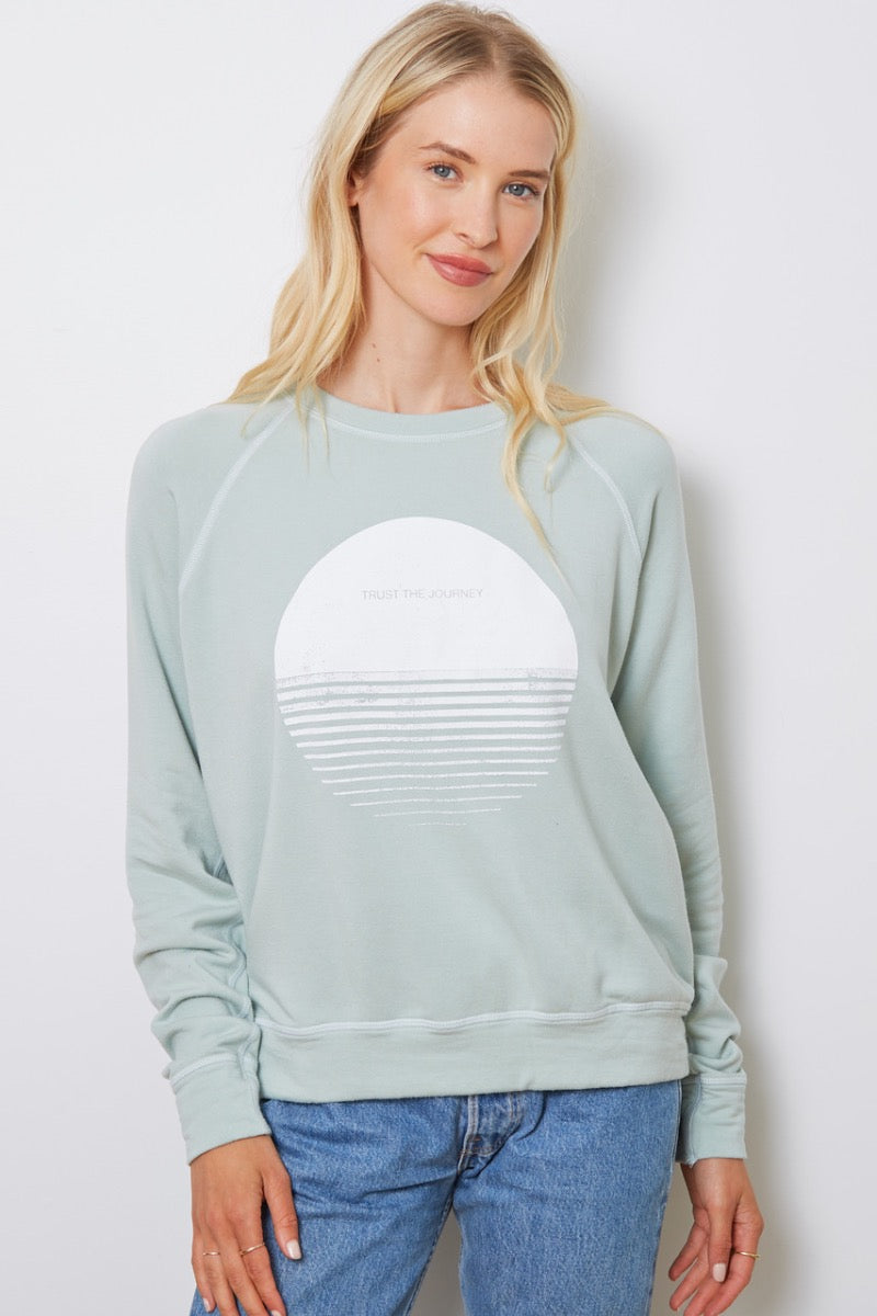 Goodhyouman - Smith Trust The Universe Sunset Pullover in Pistachio