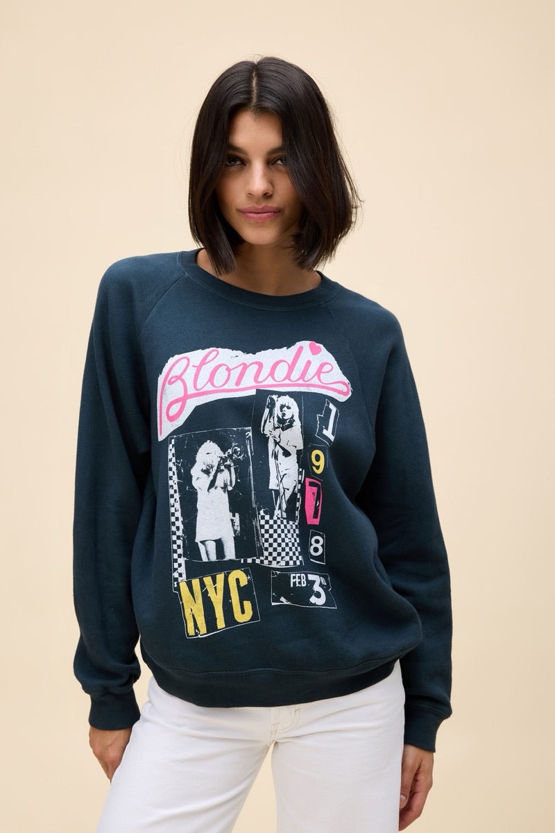 Daydreamer - Blondie Valentine Collage Sweatshirt in Vintage Black