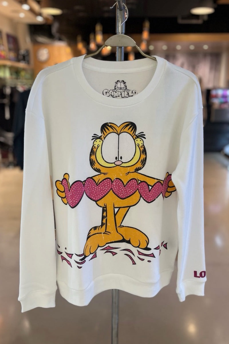 Princess Goes Hollywood - Garfield Hearts Sweatshirt in Off White