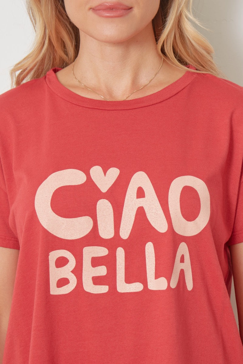 Goodhyouman - Isla Ciao Bella Tee in Salsa